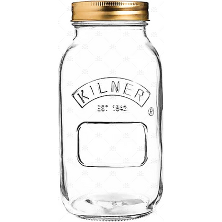 1 Litre Clear Glass Kilner Jars (12 Pack)