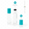 10ml Clear Glass Roller Bottle with Mermaid Tail (Teal) Lid & Premium Stainless Steel Rollerball - 5 pack (NEW STYLE)