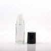 30ml (1oz) Clear Glass Jumbo Roll-on Bottle with Black Caps (Pack of 2)