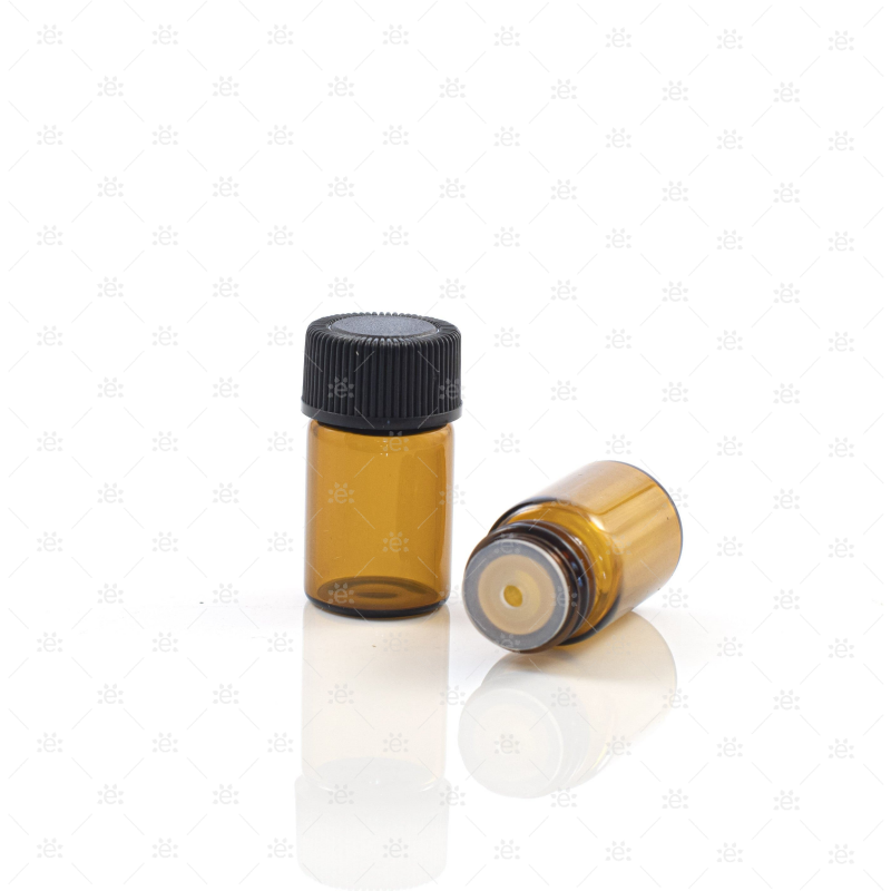 5/8 (2ml) Dram Amber Sample Vial Bottles (pack of 144) Glass Roller Bottle