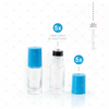 5ml Clear Glass Roller Bottle with Astronaut (Blue) Lid & Premium Stainless Steel Rollerball - 5 pack (NEW STYLE)
