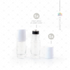 5ml Clear Glass Roller Bottle with Snow (White) Lid & Premium Stainless Steel Rollerball - 5 pack (NEW STYLE)
