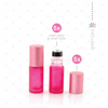 Deluxe Frosted 5ml Pink Roller Bottles with Pink Metallic Caps & Premium Rollers (5 pack)