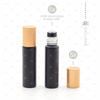 Deluxe Matte 10ml Black roller bottles with Copper Metallic Caps & Premium Rollers (5 pack)