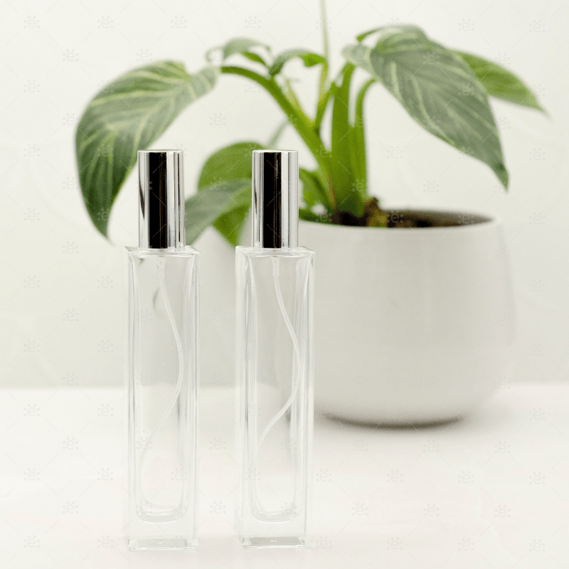 100Ml Square Profile Glass Fine Mist Spray Bottle (2Pk)