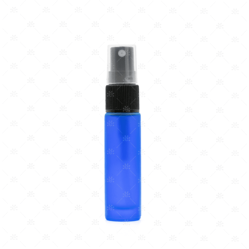 10Ml Blue Deluxe Frosted Glass Spray Bottle (5 Pack)