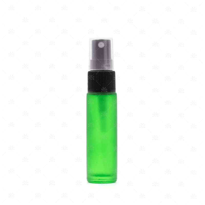 10Ml Green Deluxe Frosted Glass Spray Bottle (5 Pack)