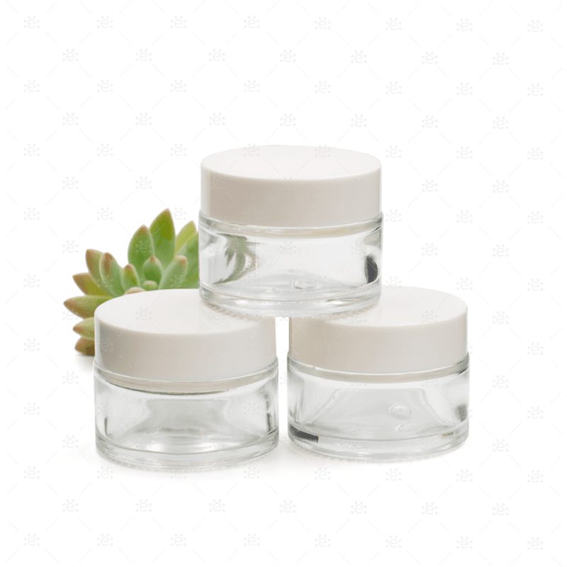 30Ml Glass Jar With White Lid (3Pk) Jars