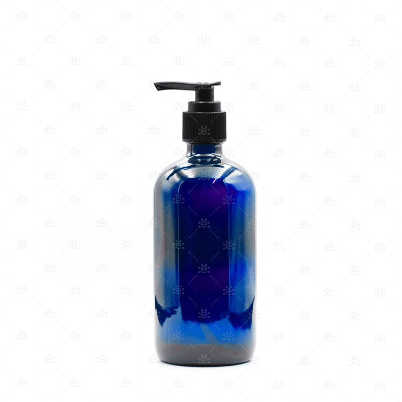 500Ml Blue Glass Bottle With Lotion Pump Dispenser