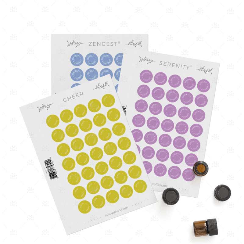 Bottle Cap Stickers:  Replacement Sheets (Doterra Blends) - 35 Per Sheet) Labels