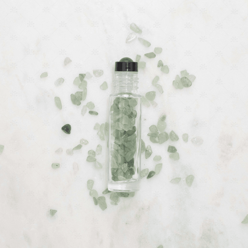 Green Aventurine Gemstone Roller Bottle Set Glass
