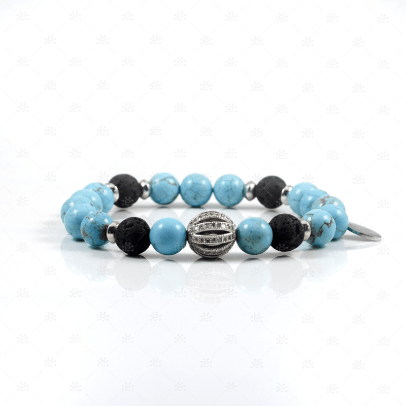 Lizzie : Turquoise Gemstone Lava Diffuser Bracelet