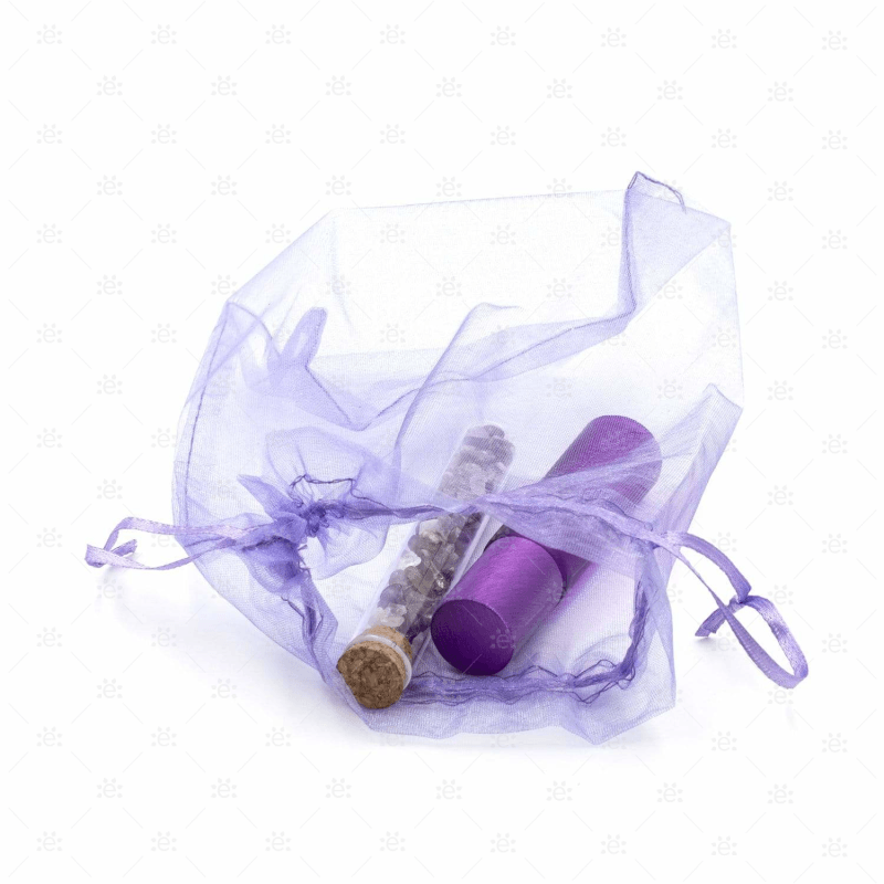 Purple Organza Gift Bag (10 Pack) 15 X 17Cm